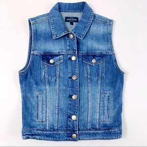 J CREW button down indigo denim vest
